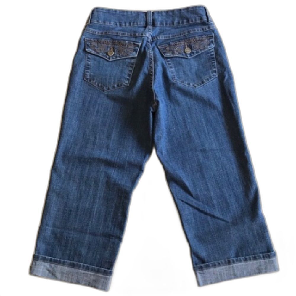 Riders by Lee Cuffed Cropped Flap Pocket Jeans Blue Sz 4